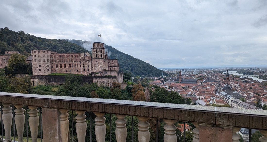 Blick vom Heidelberger Schlossberg,Hortus Palatinus © GartenRadio.fm